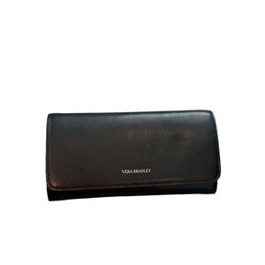Vera Bradley Audrey Black Leather Clutch Wallet